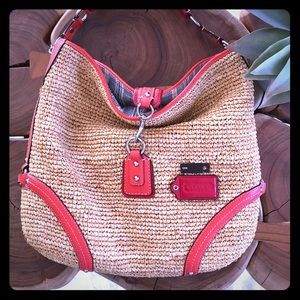 Coach Straw Tote/Purse/Beach Bag